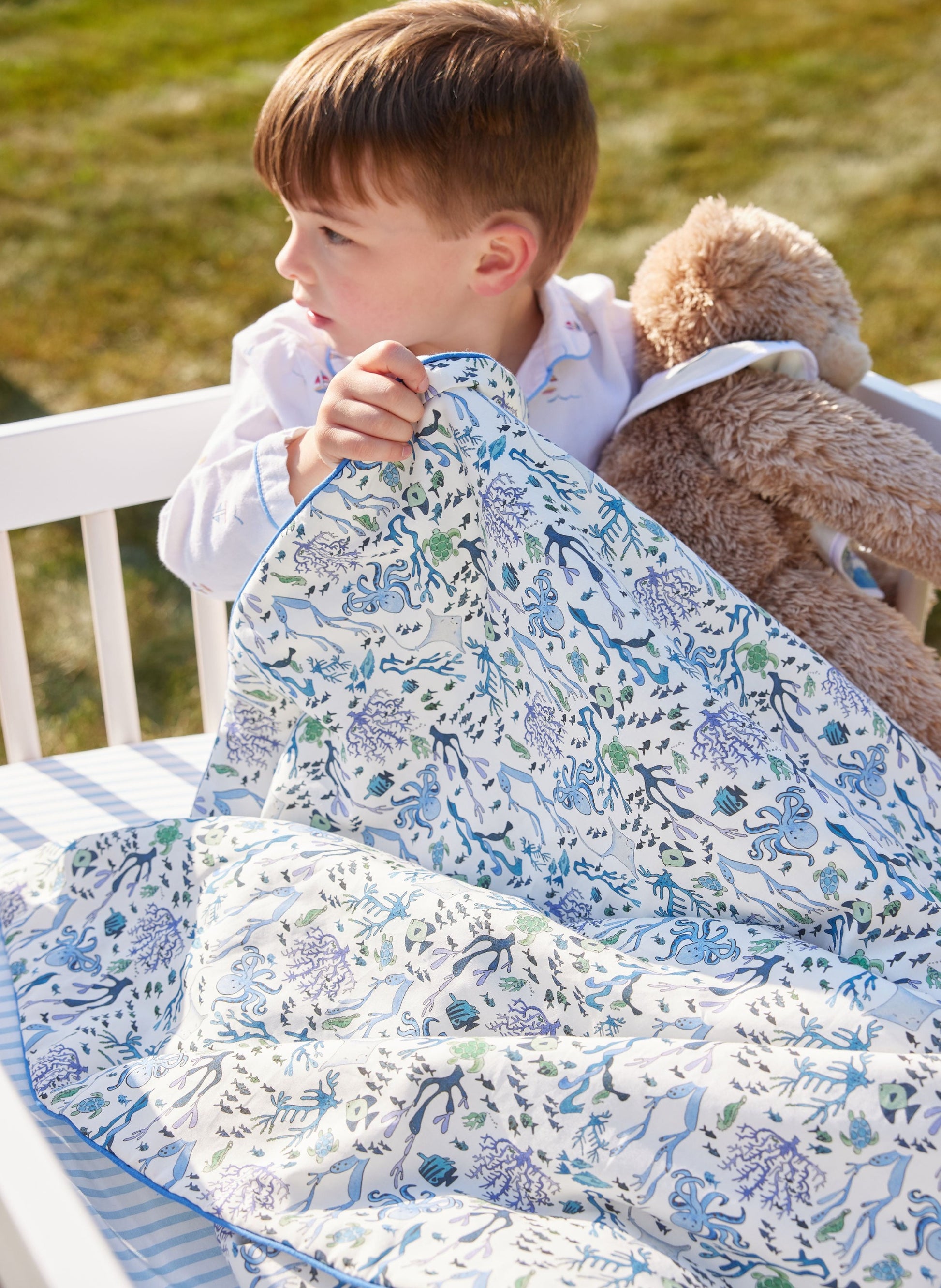 Coral Reef crib quilt