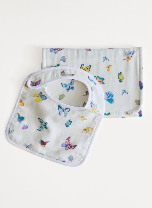 Baby Essentials Bib & Burp Set - Madame Butterfly