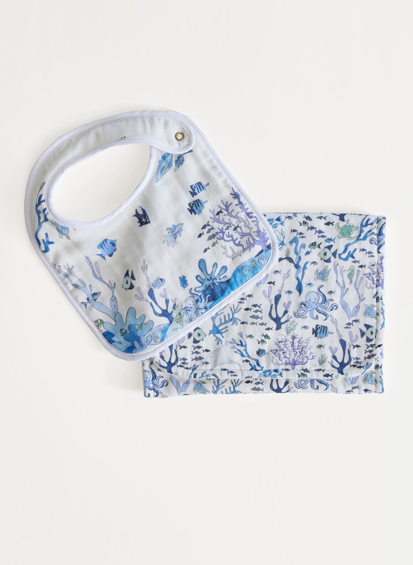 Baby Essentials Bib & Burp Set-Under the Sea