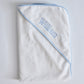 Blue Piped Hooded Bath Towel & Washcloth Set