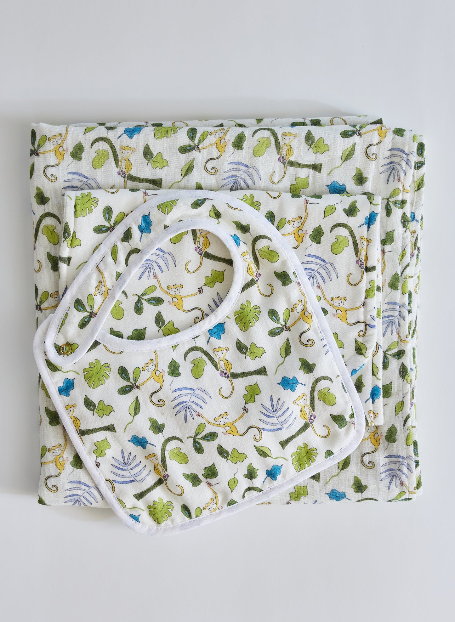 Tummytime Bib & Shawl Blanket Set - Happy Monkey