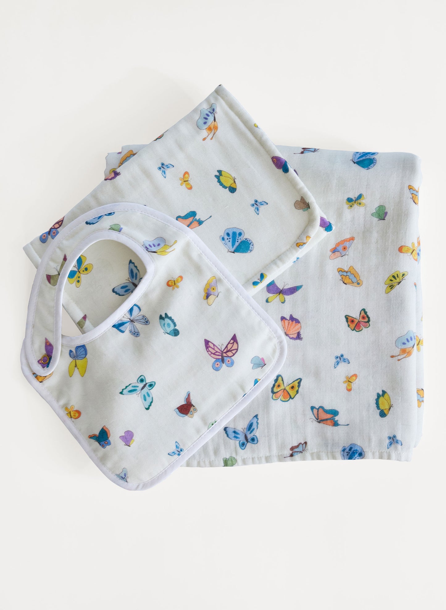 Oh Baby! Shawl Blanket, Bib & Burp Set - Madame Butterfly