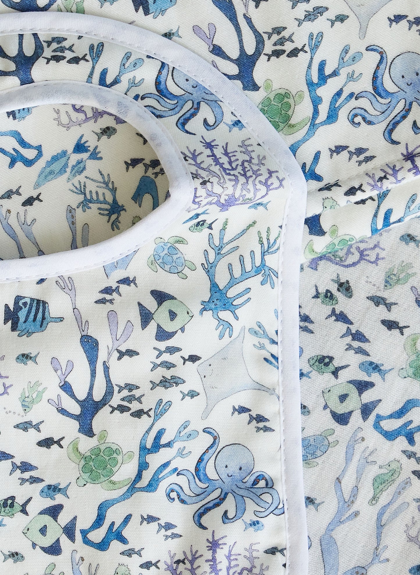 Oh Baby! Shawl Blanket, Bib & Burp Set-Coral Reef