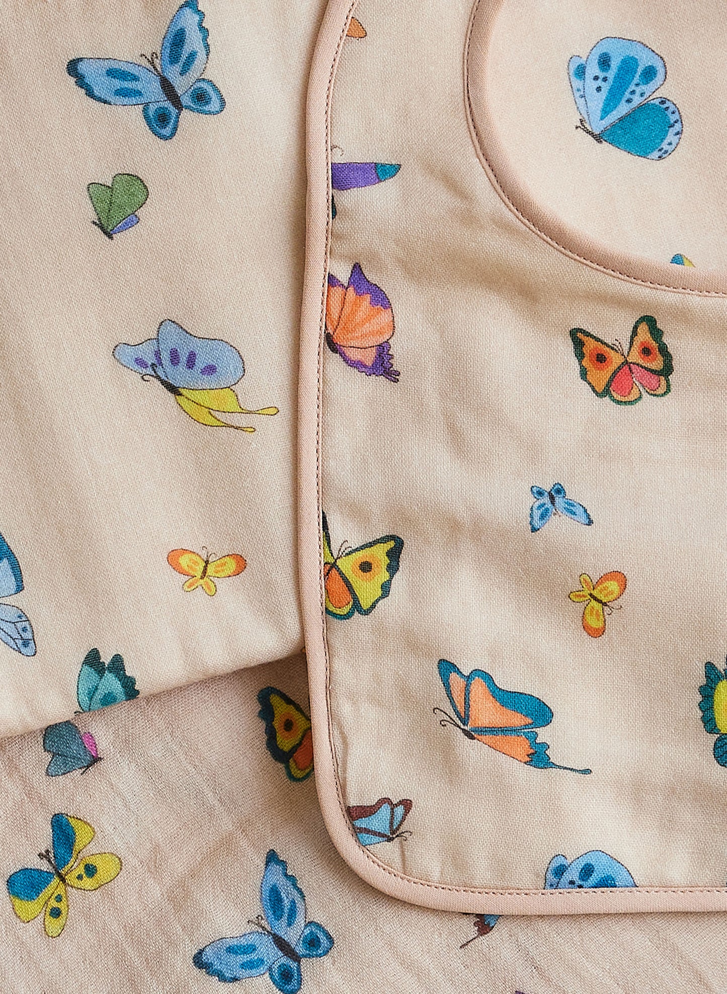 Oh Baby! Shawl Blanket, Bib & Burp Set-Blush Peach Madame Butterfly