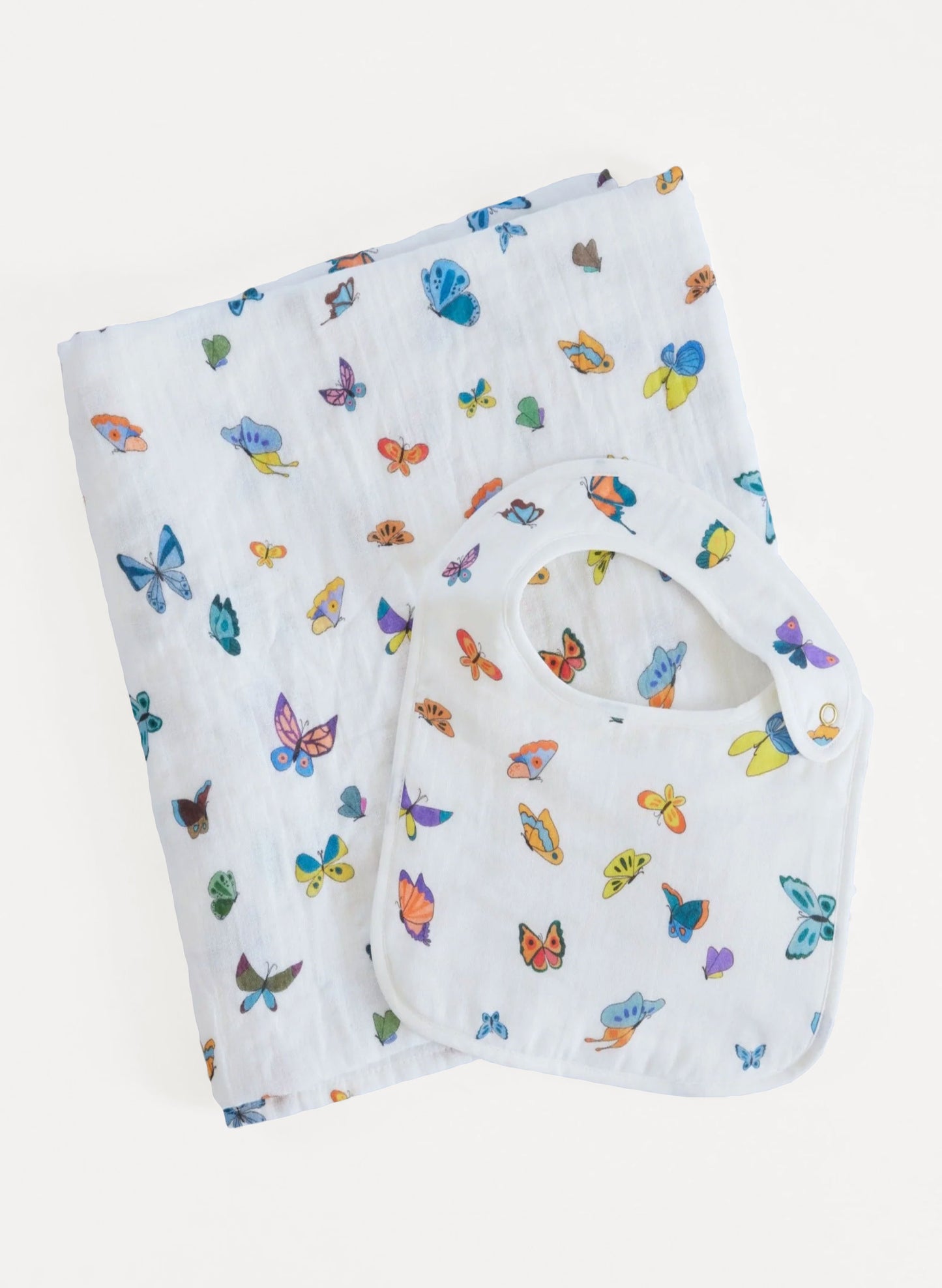 Tummytime Bib & Shawl Blanket Set-Madame Butterfly