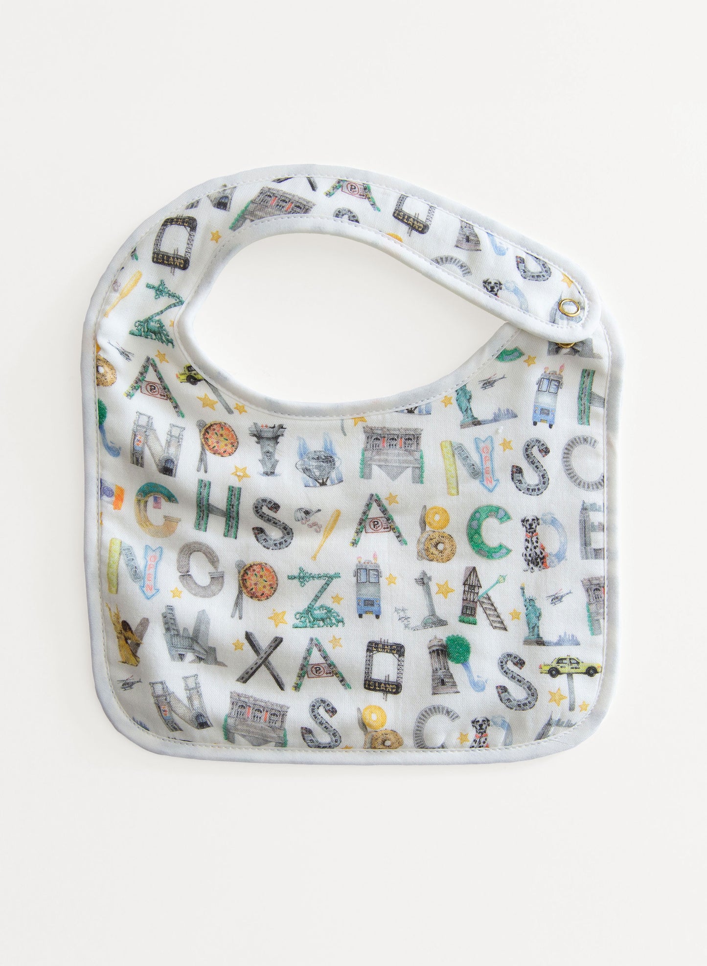 Tummytime Bib & Shawl Blanket Set-NYC Alphabet Soup