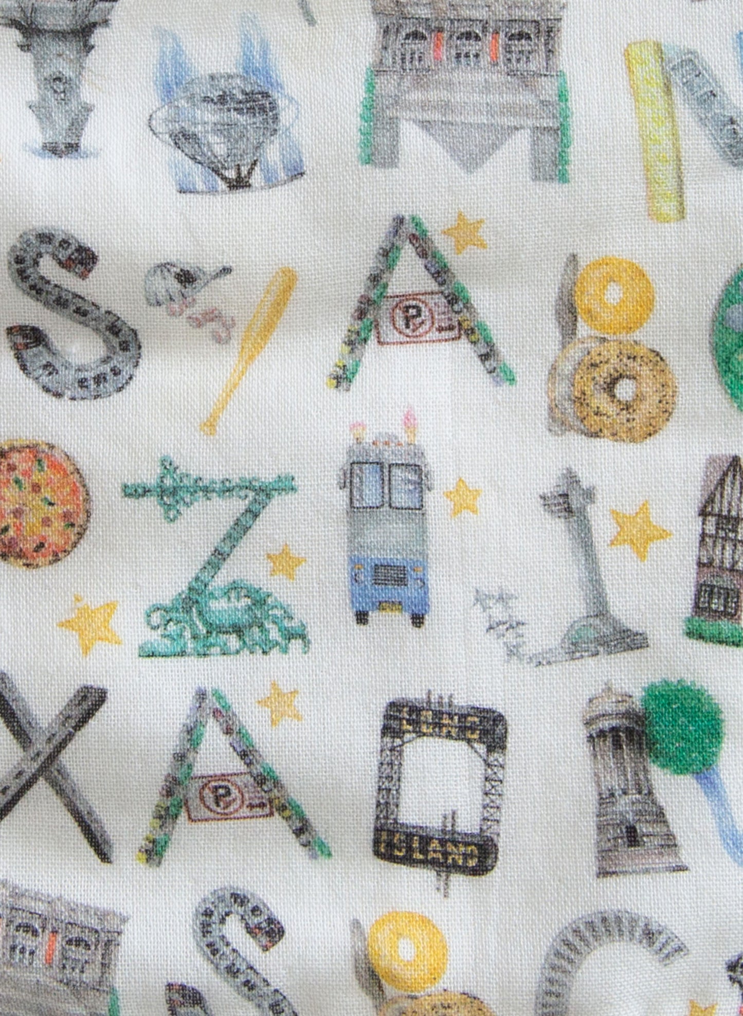 Tummytime Bib & Shawl Blanket Set-NYC Alphabet Soup