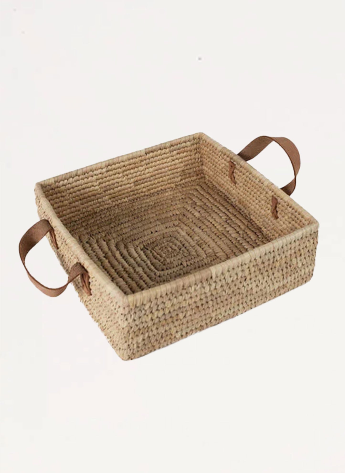 The Multi-Purpose Hand-woven Gift Basket with Leather Handles