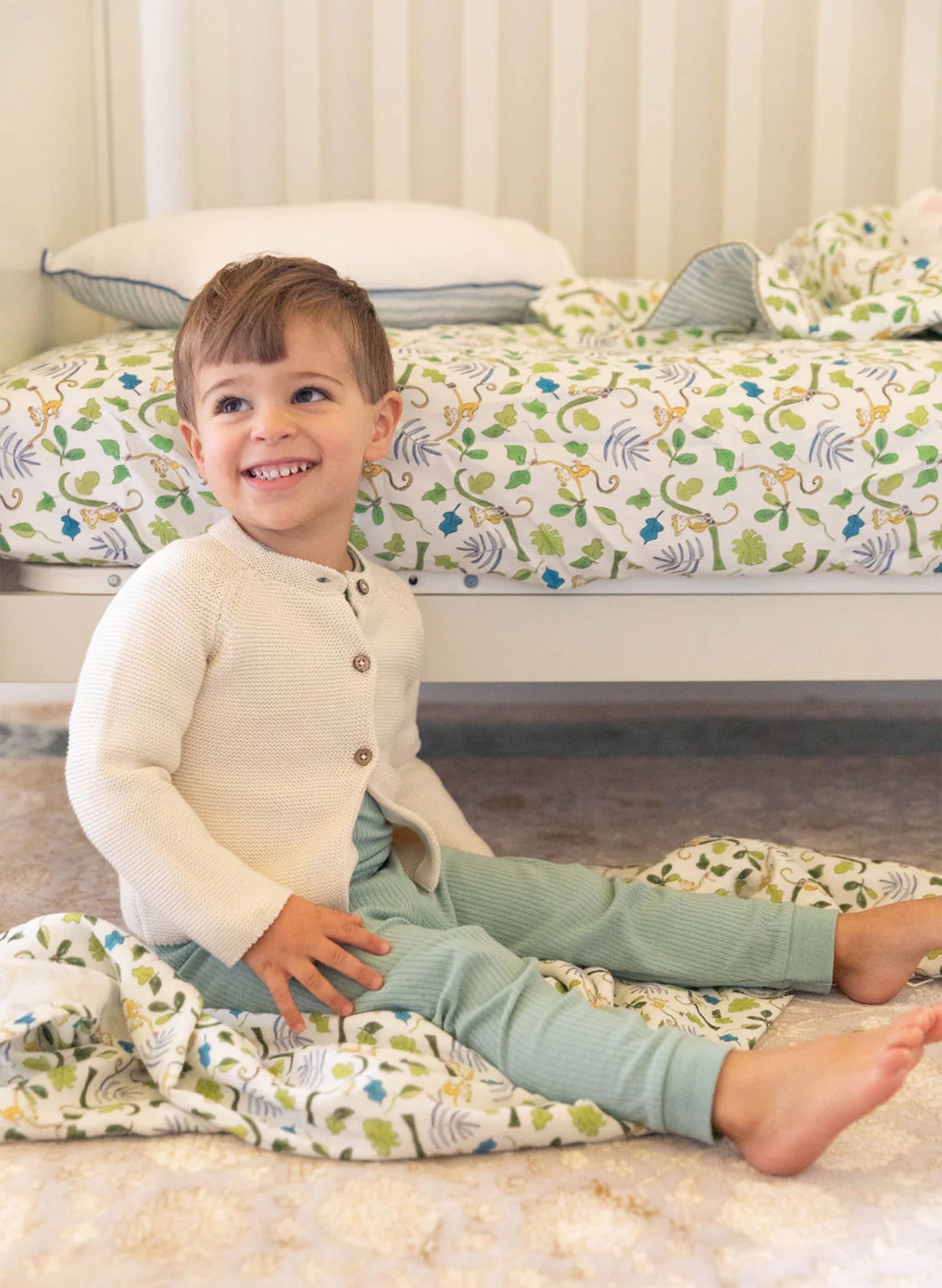 Happy Monkey Crib Sheet