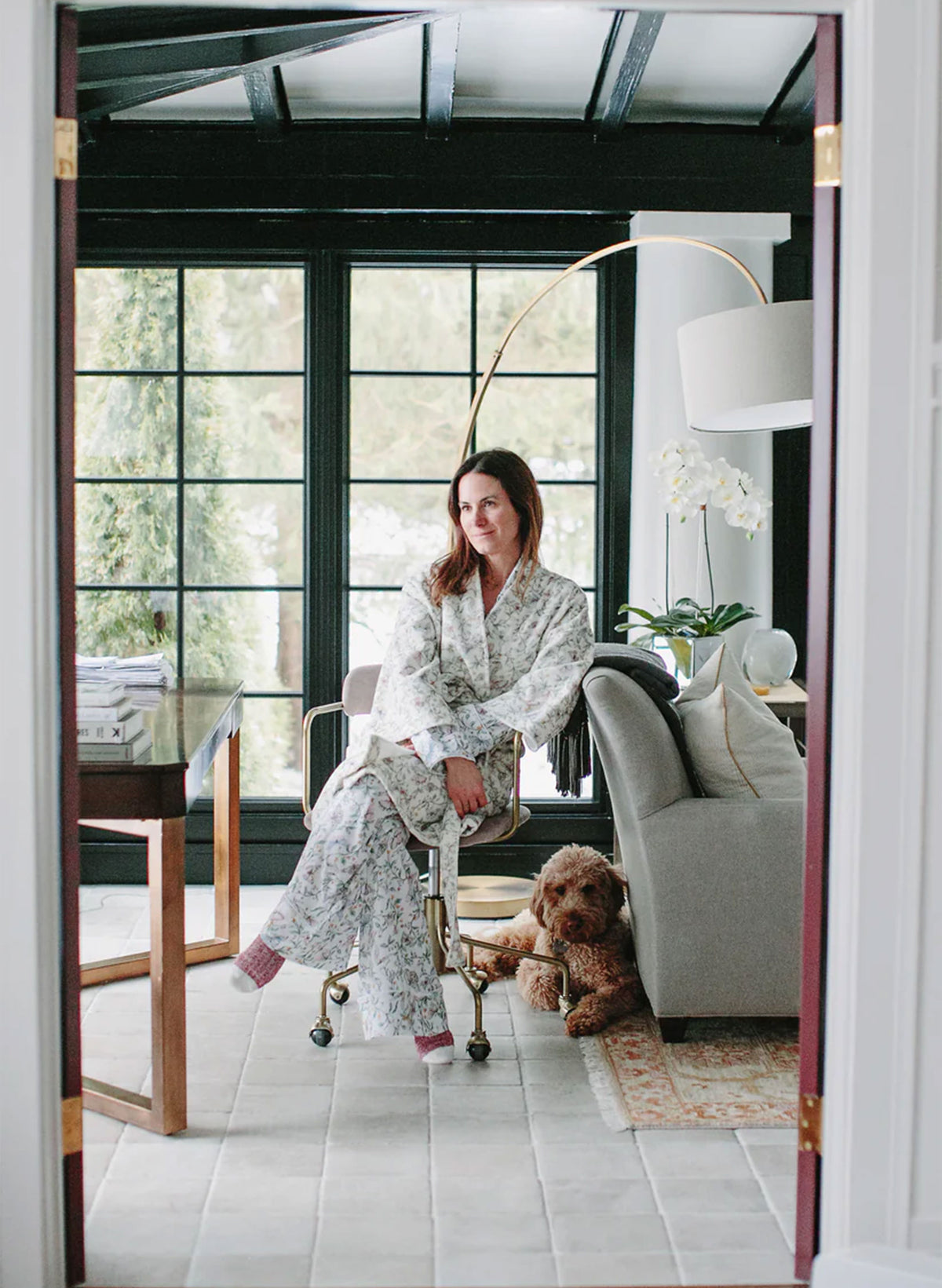 Women's Organic Bathrobe - Botanical Whisper