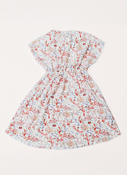 The Delphine Dress - Rosy Coral Reef