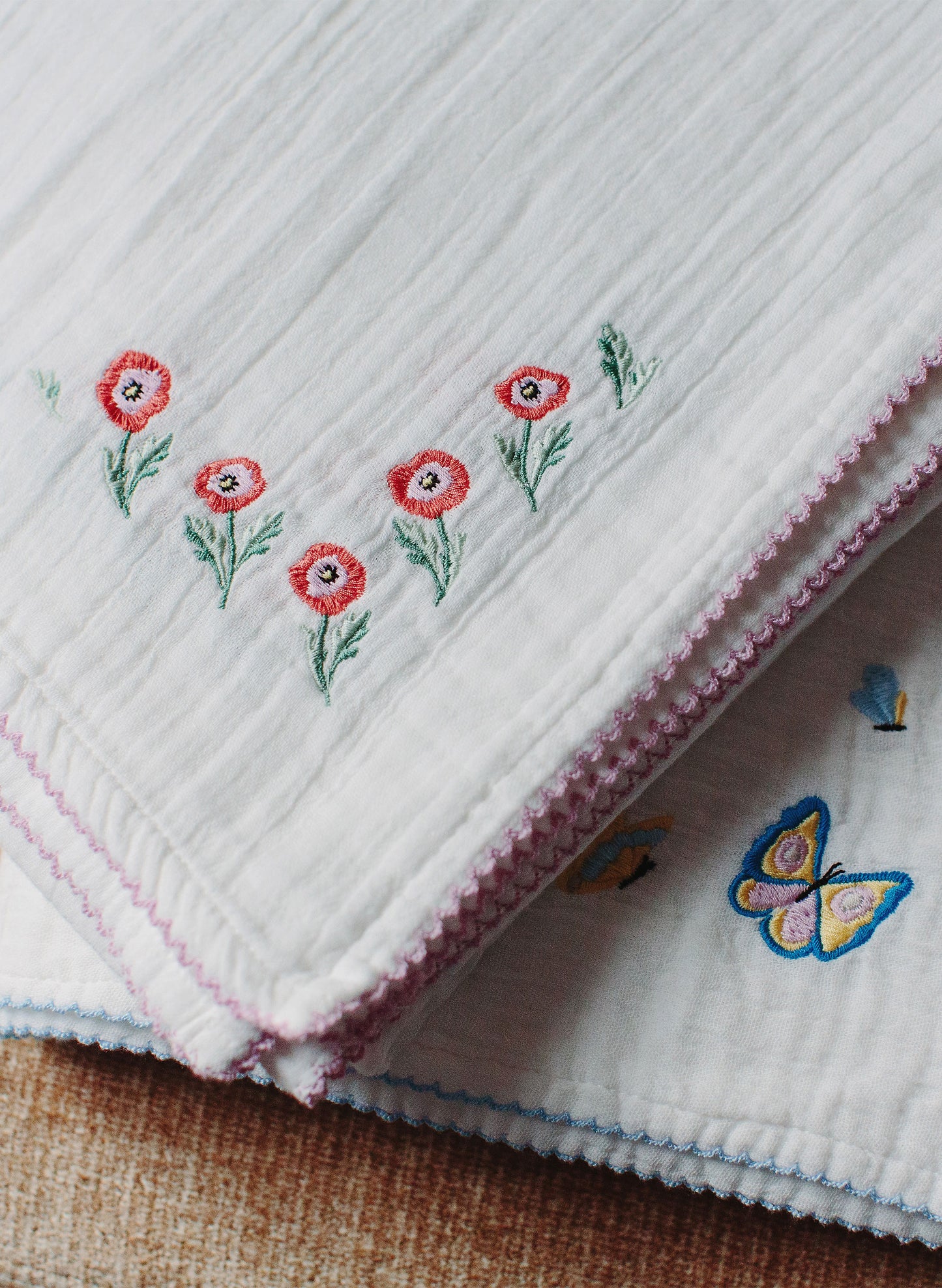 The Heirloom Embroidered Shawl Blanket 3 Piece Set