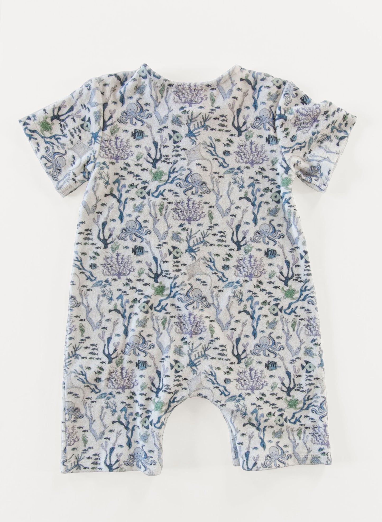 Walker Terry Romper - Coral Reef