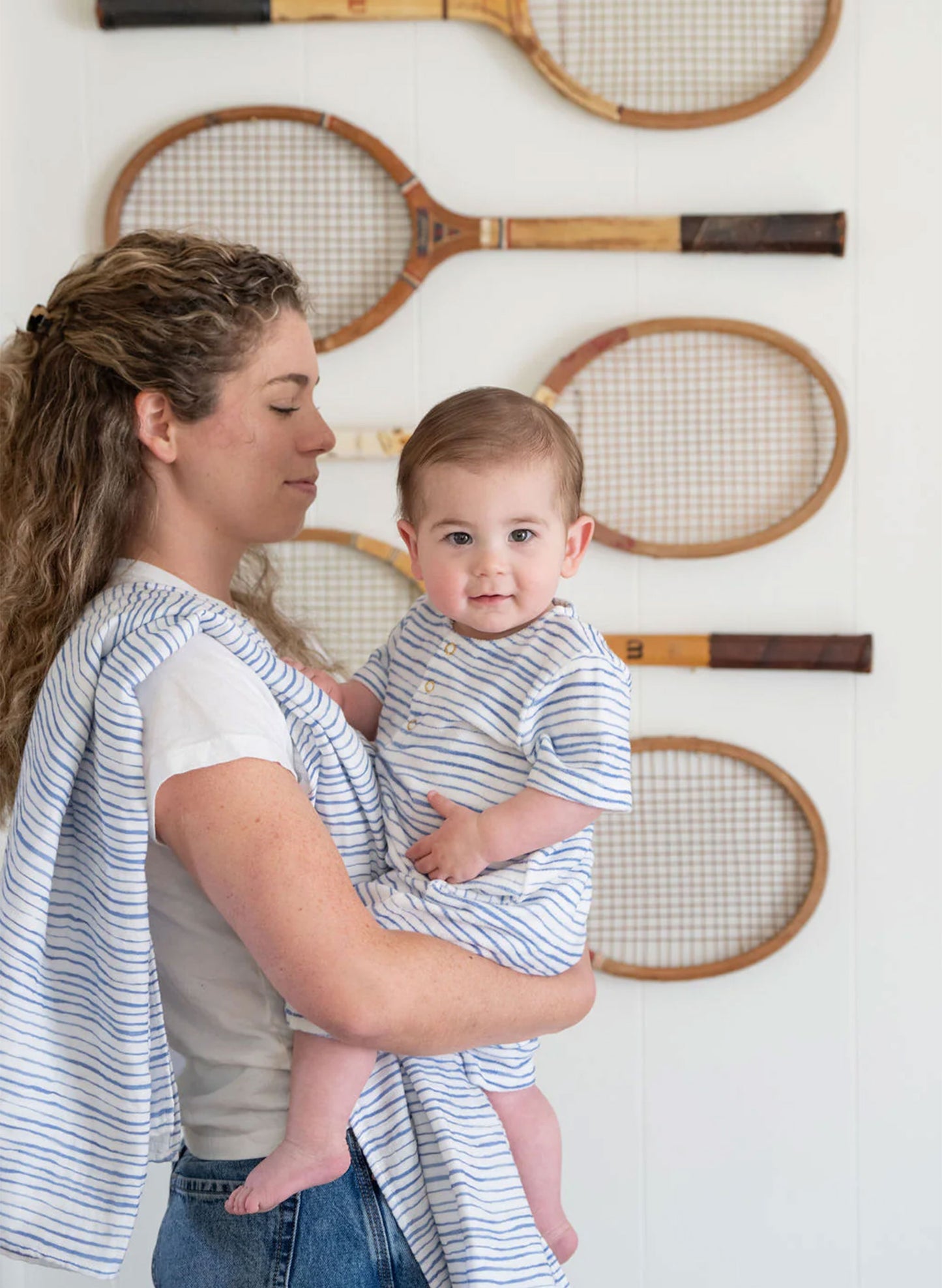 Walker Terry Romper - Wave Stripe