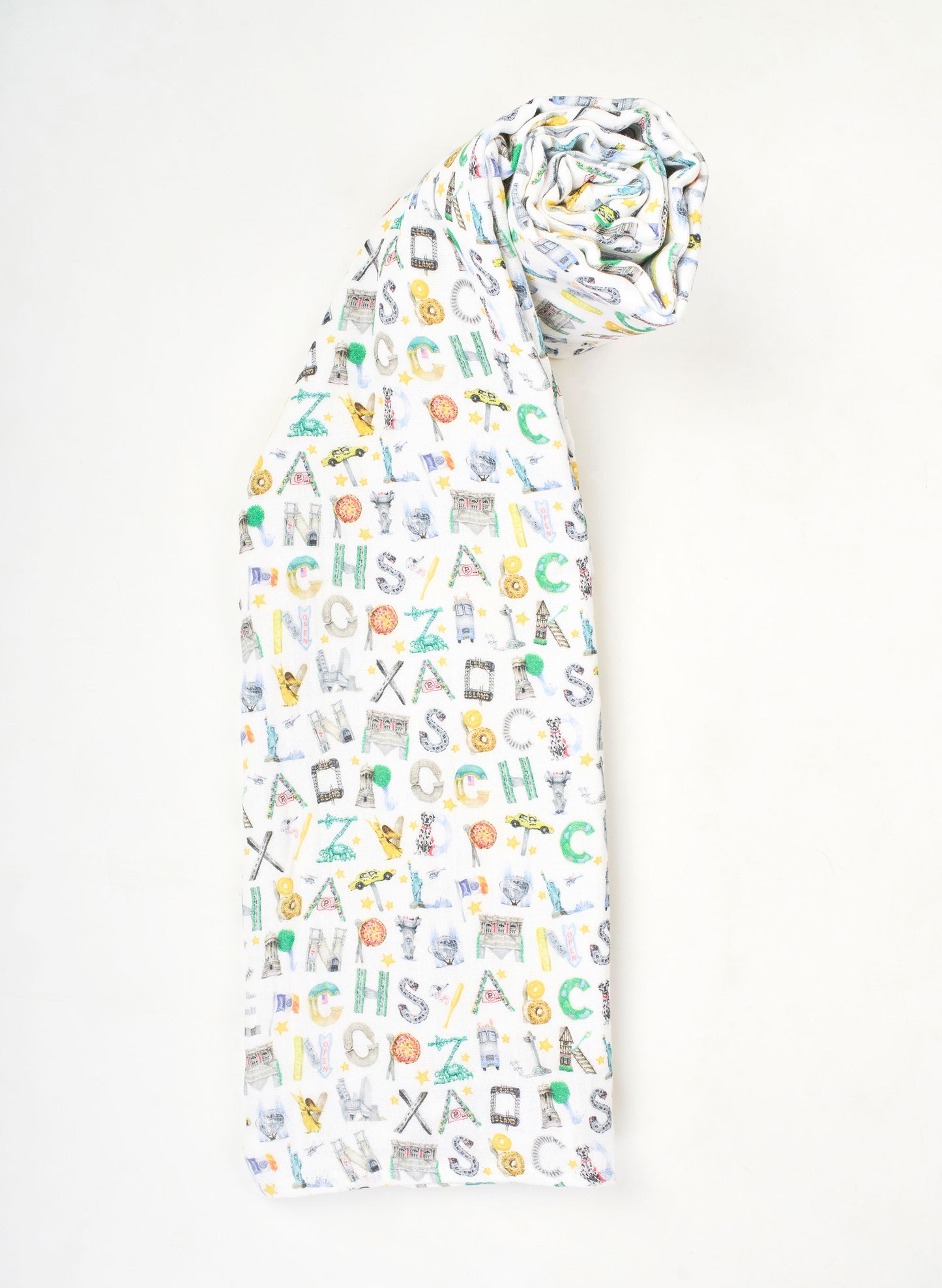 Tummytime Bib & Shawl Blanket Set - NYC Alphabet Soup