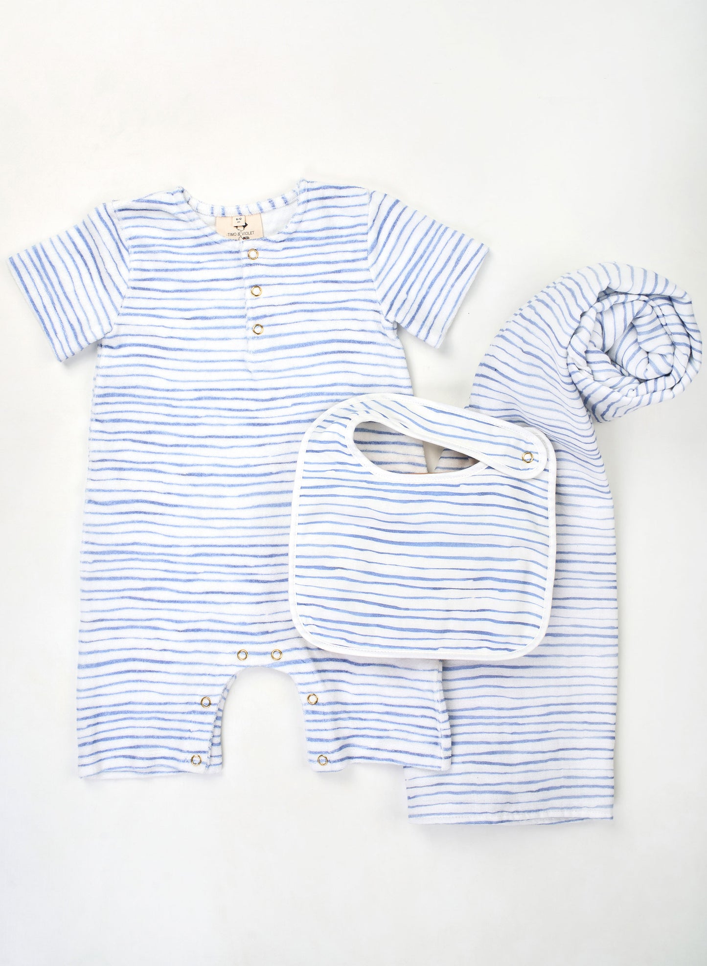 Walker Terry Romper - Wave Stripe