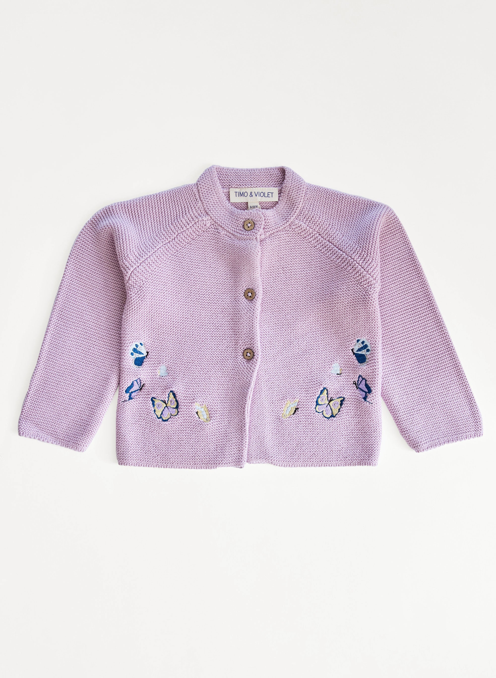 Embroidered Butterfly Baby Cardigan