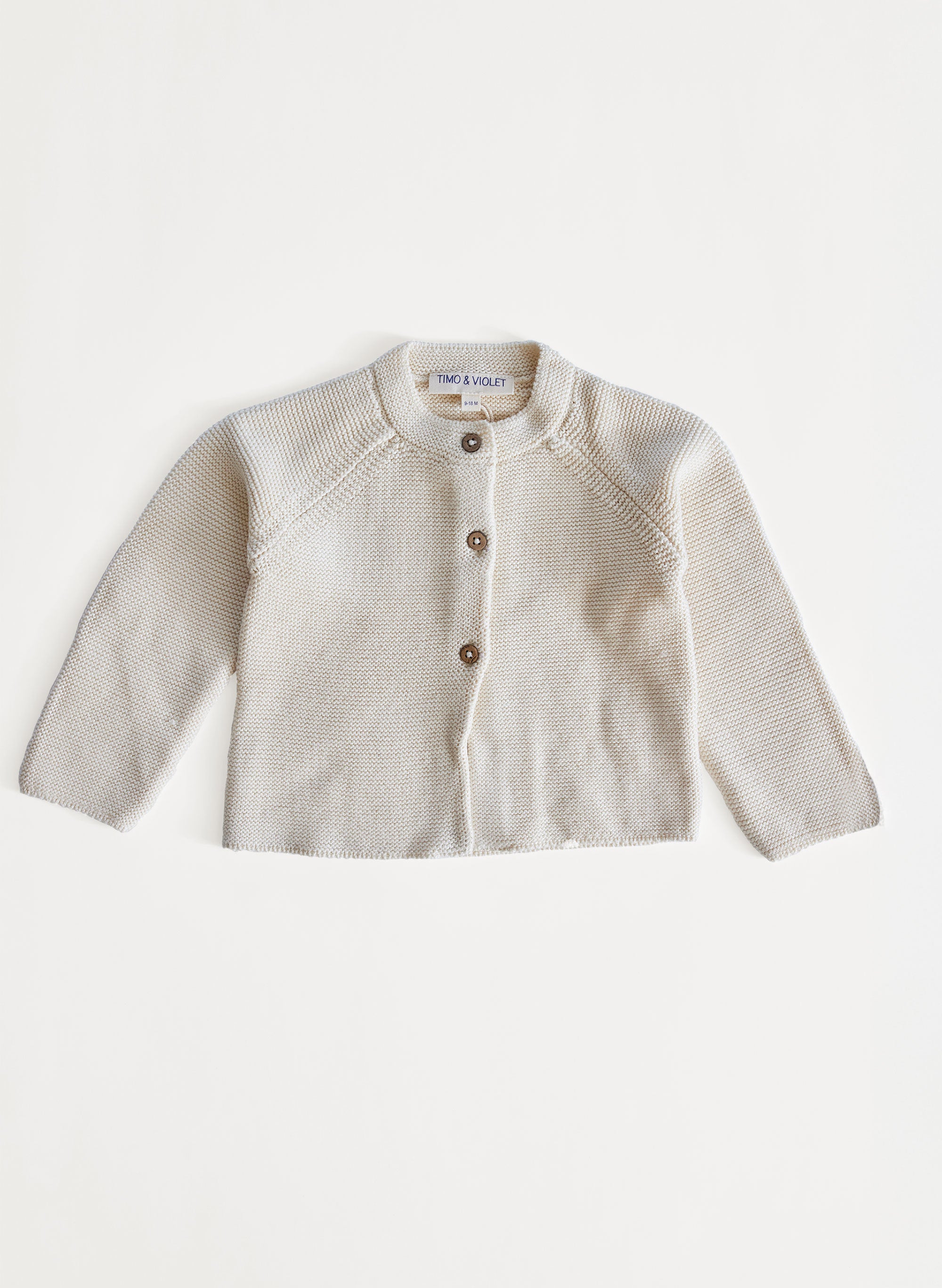 Ivory Knit Baby Cardigan & Hat Set