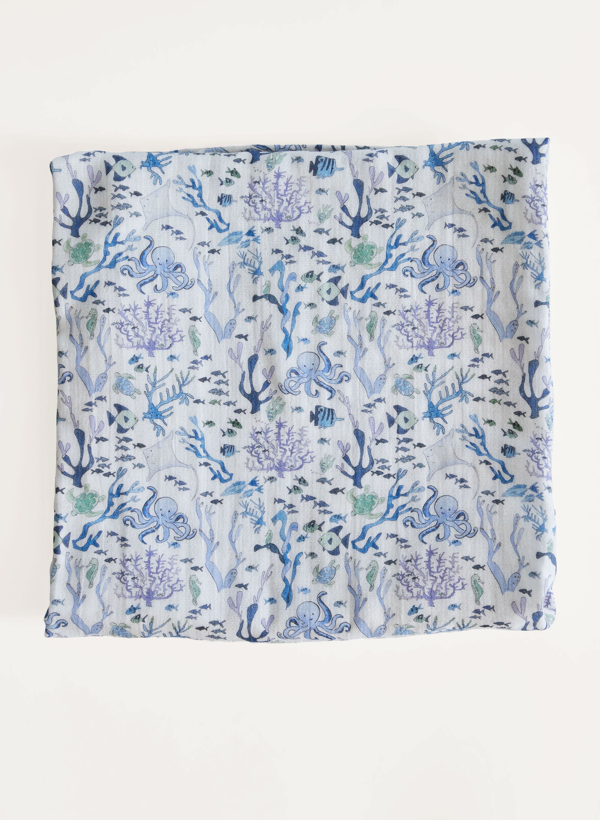 Coral Reef Shawl Blanket - Organic Cotton Muslin Baby Swaddle