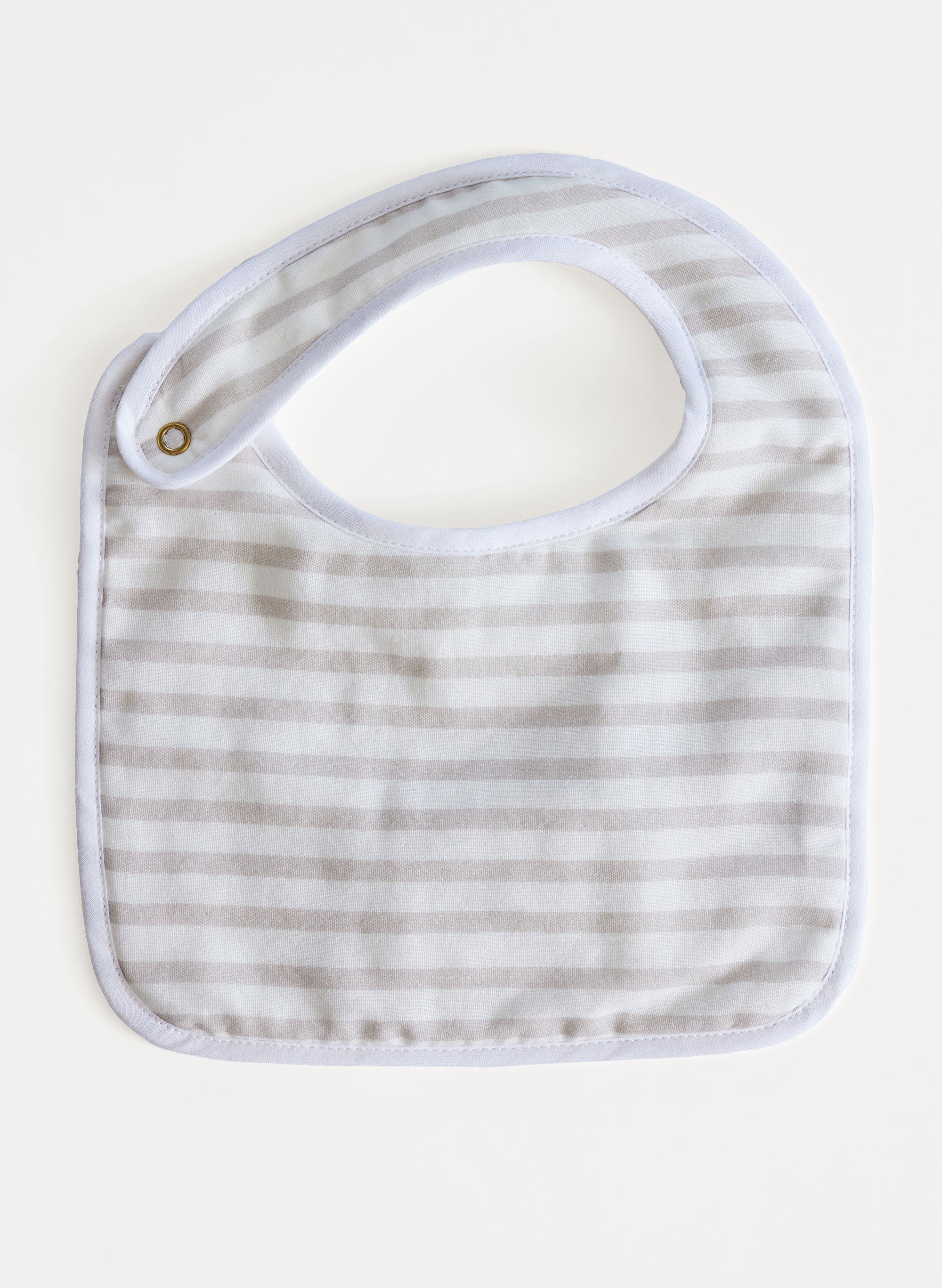 Classic Bib - Sand & White Stripe