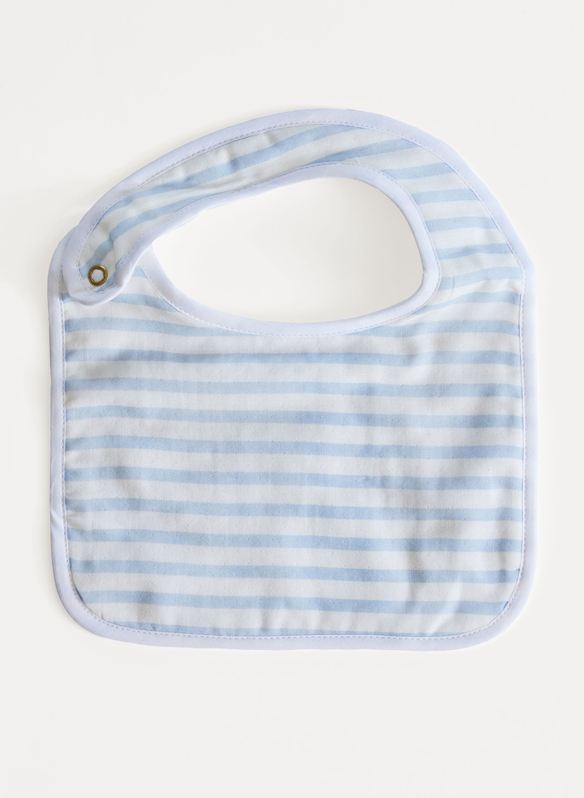 Baby Blue & White Striped Bib