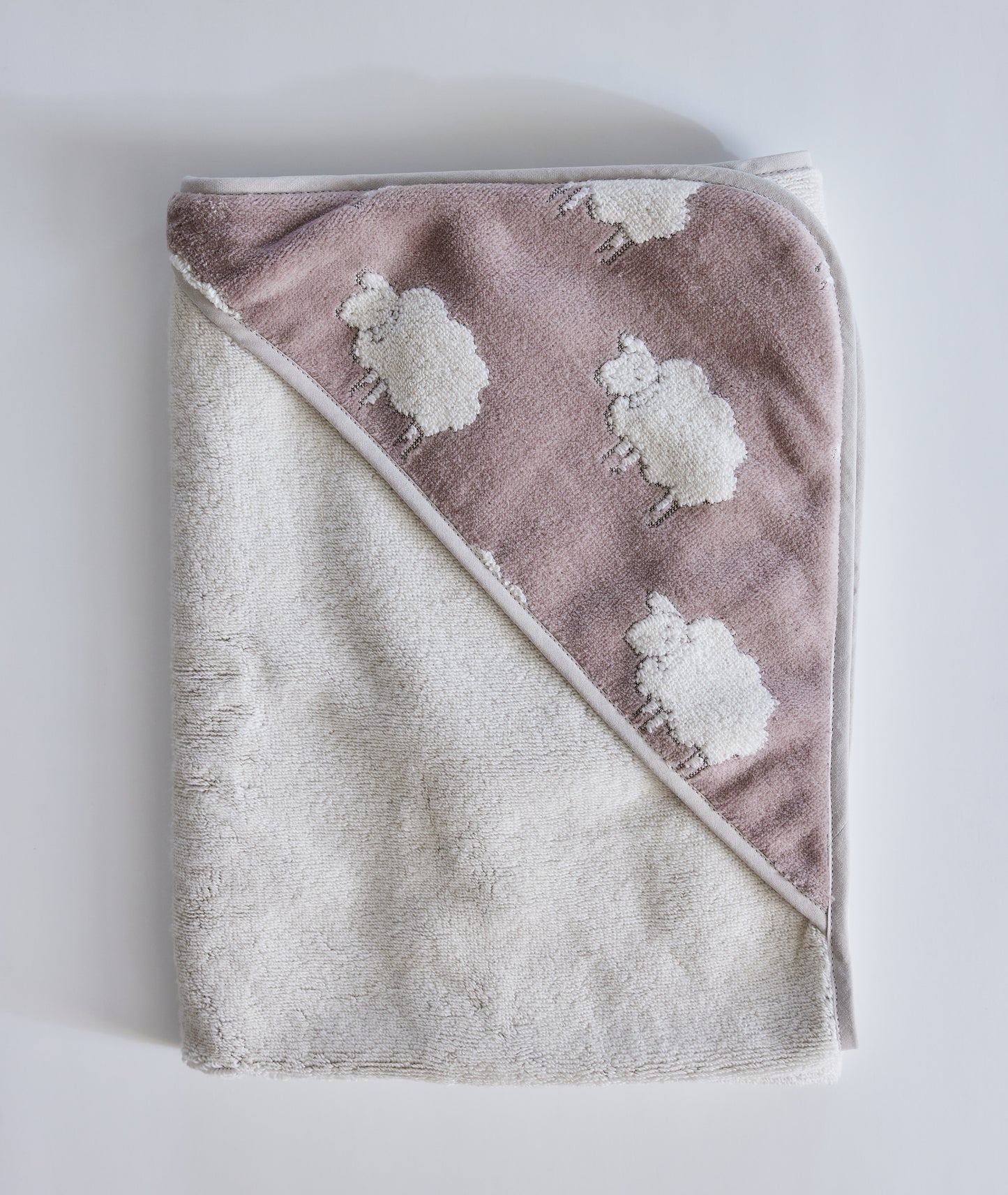 Sweet Sheep Jacquard Hooded Towel and Washcloth Set