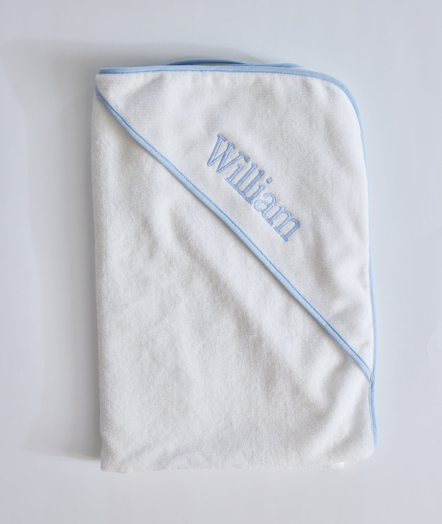 Blue Piped Hooded Bath Towel & Washcloth Set