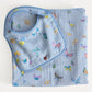 Tummytime Bib & Shawl Blanket Set-Blue Madame Butterfly