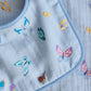 Tummytime Bib & Shawl Blanket Set-Blue Madame Butterfly