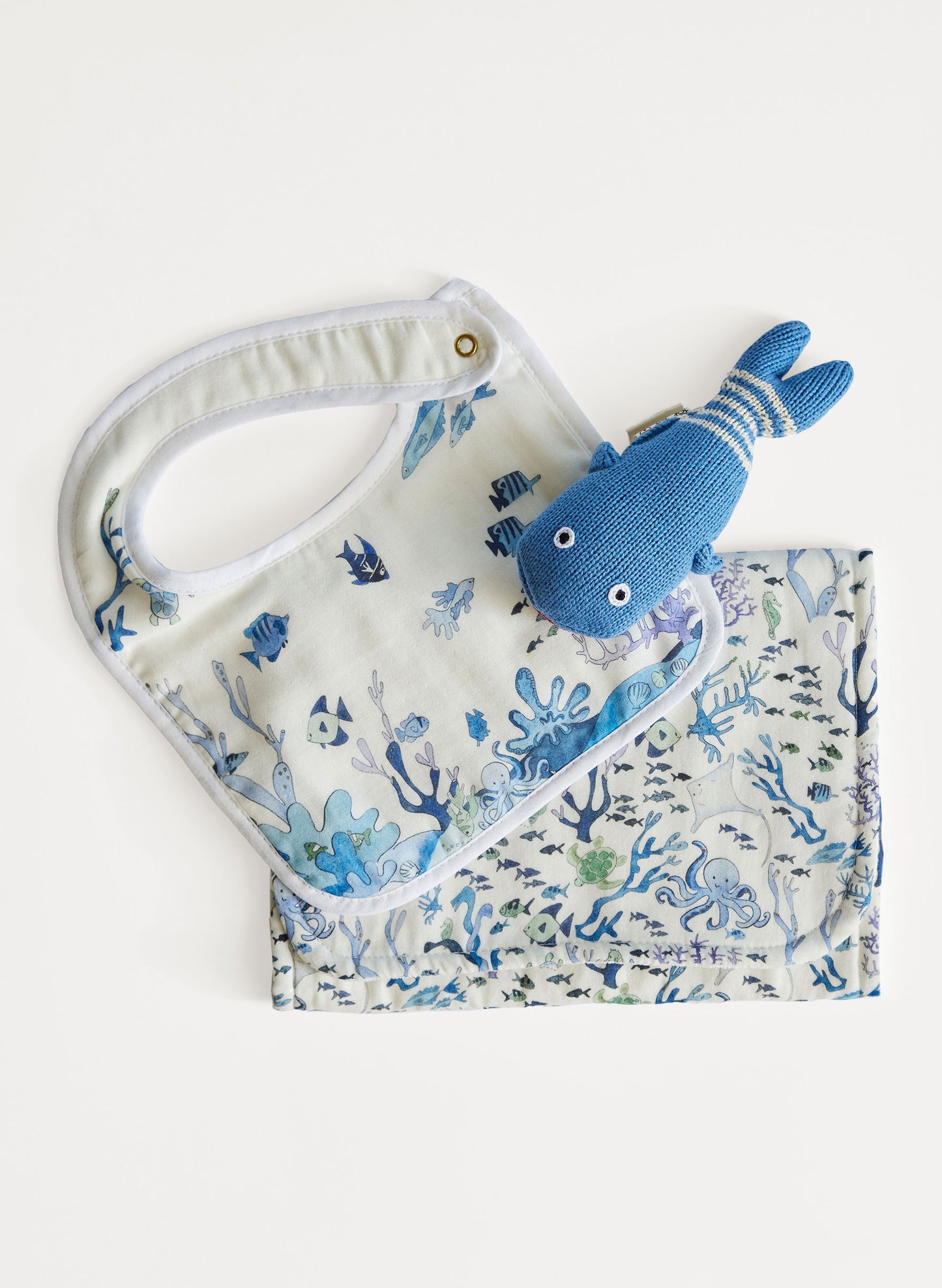 Under the Sea Bib, Coral Reef Burp and Soft Rattle