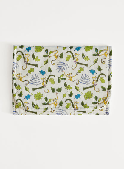Organic cotton baby burp cloth, Happy Monkey