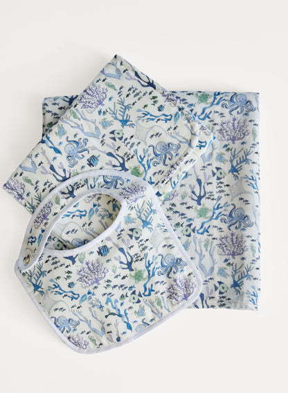 Oh Baby! Shawl Blanket, Bib & Burp Set