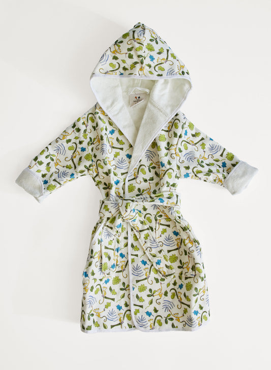 Organic Children’s Bathrobe - Happy Monkey