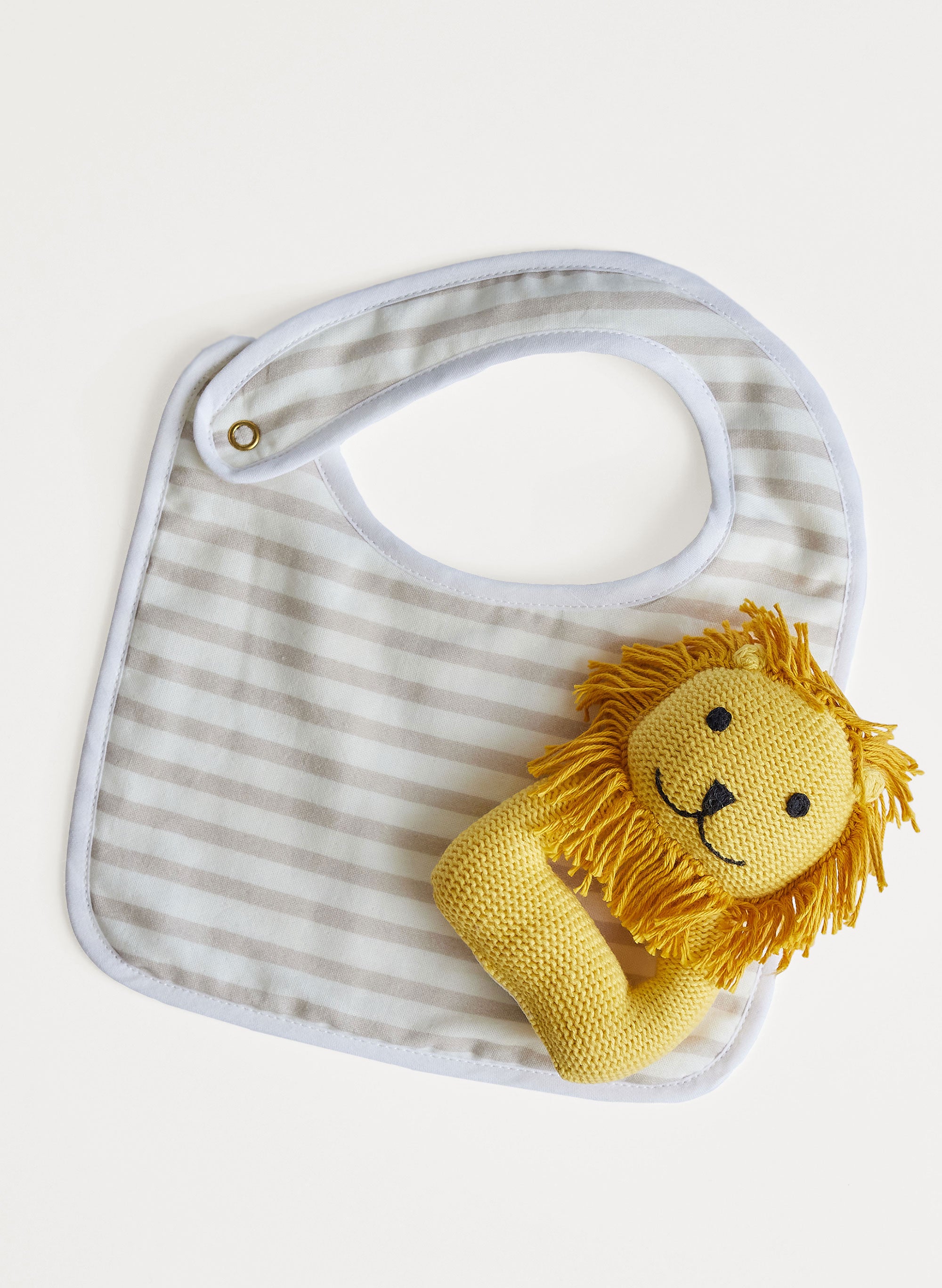 Bib and Rattle Baby Shower Set