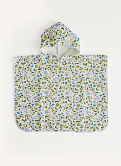 Children's organic cotton swim poncho, Happy Monkey