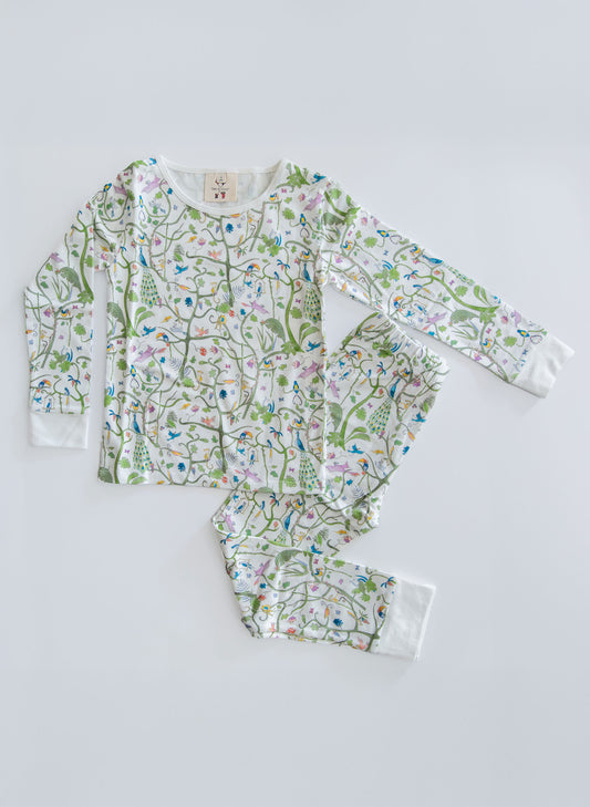 The Two Piece Pajama Set - Tropical Chinoiserie