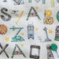 Tummytime Bib & Shawl Blanket Set-NYC Alphabet Soup