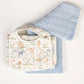 Sweet Savanna Bib and Burp Set and Blue Wonder Blanket