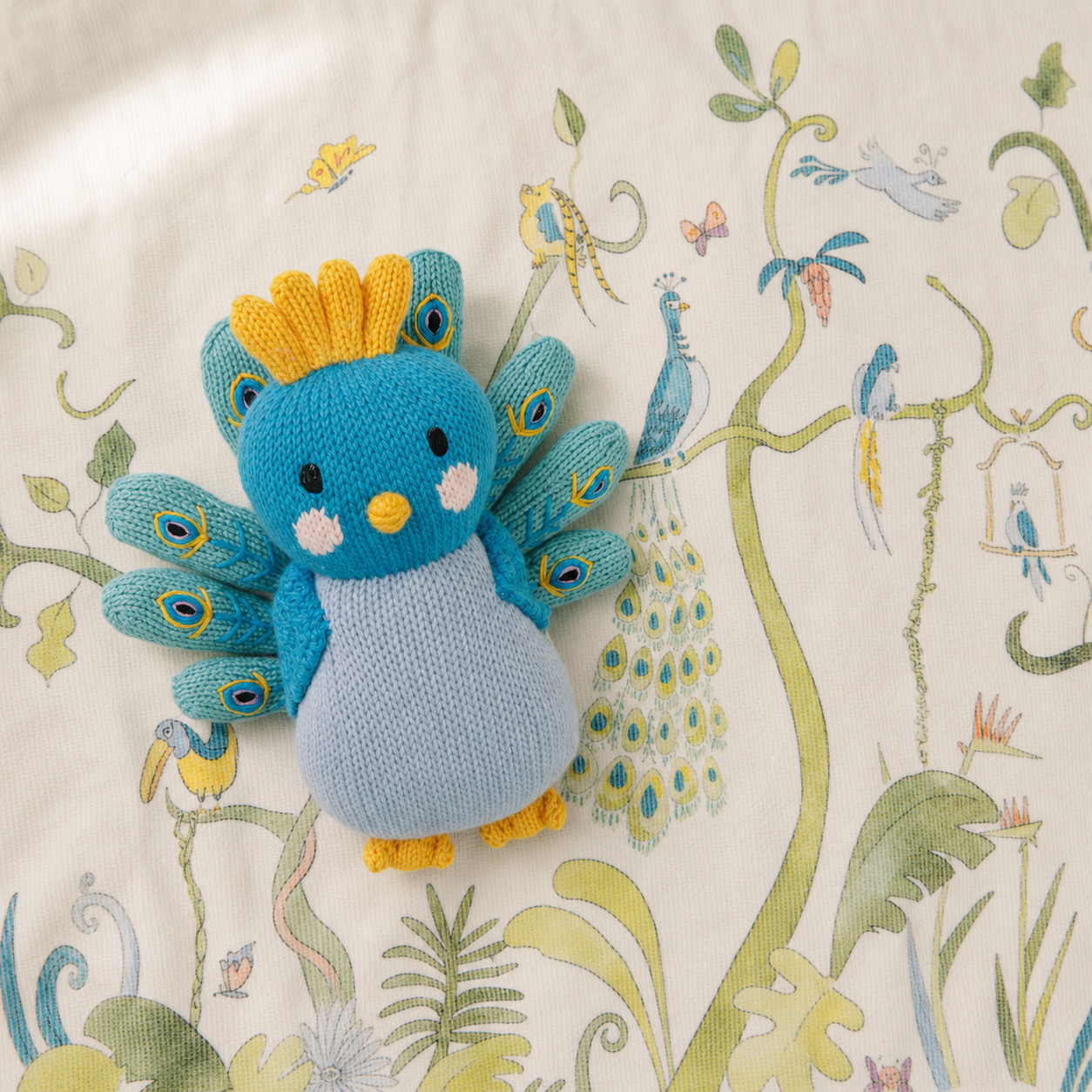Children's Organic Swim Poncho - Tropical Chinoiserie and Violet the Peacock Gift Set