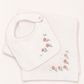 Baby Bib and Shawl Blanket - Embroidered Poppy