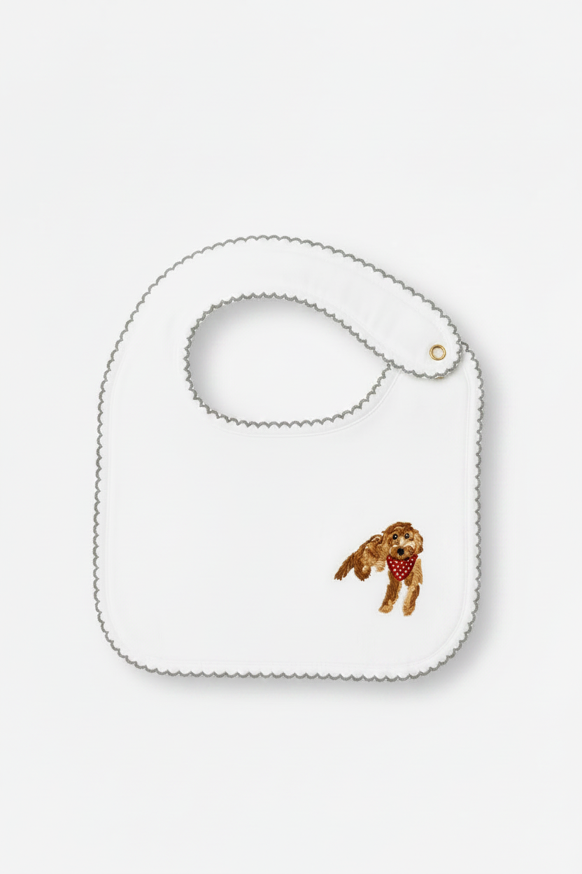 Classic Bib - Embroidered Dog
