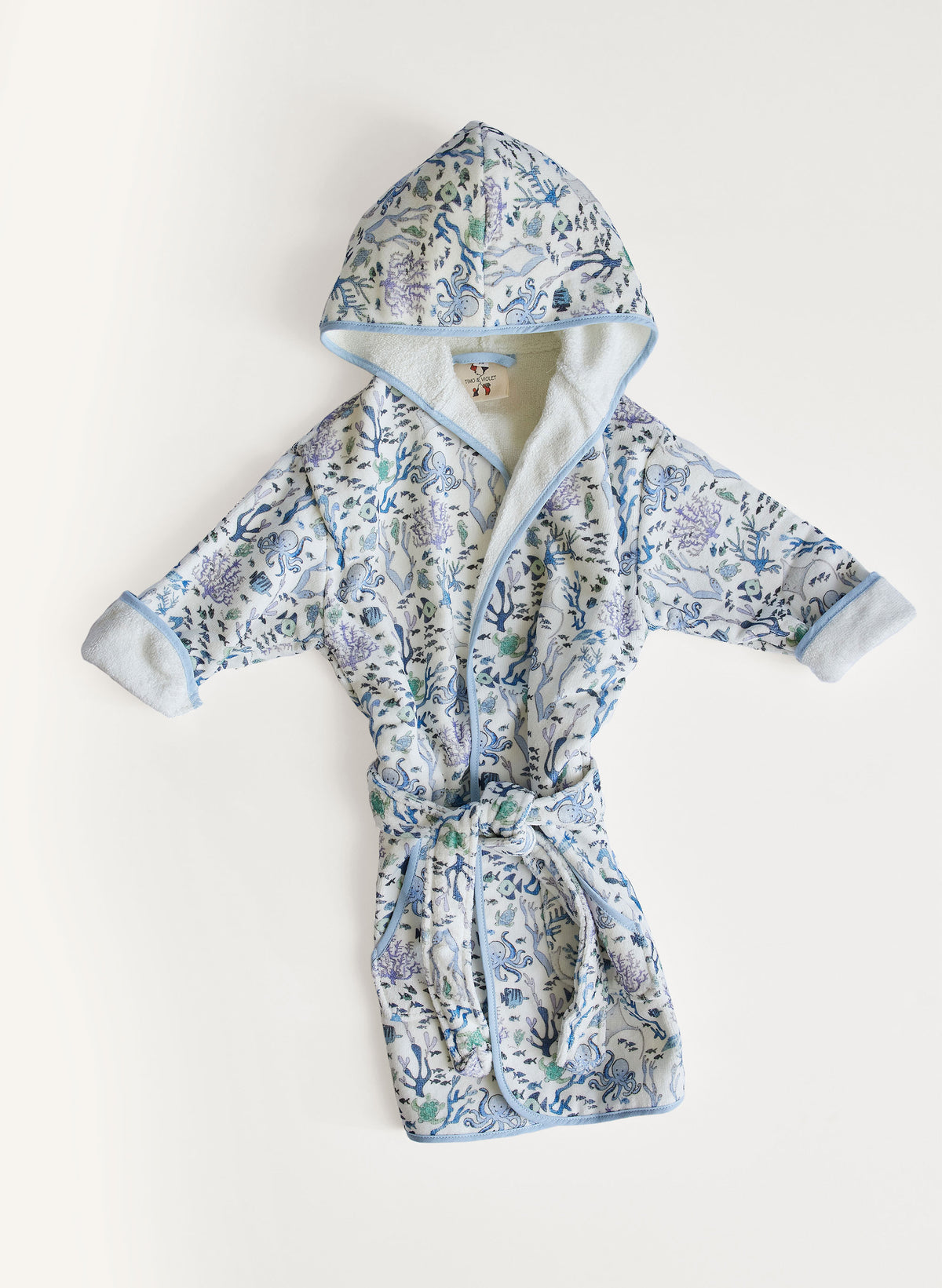 Children's organic cotton bathrobe by Timo & Violet