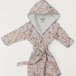 Children's organic cotton bathrobe, Rosy Coral Reef