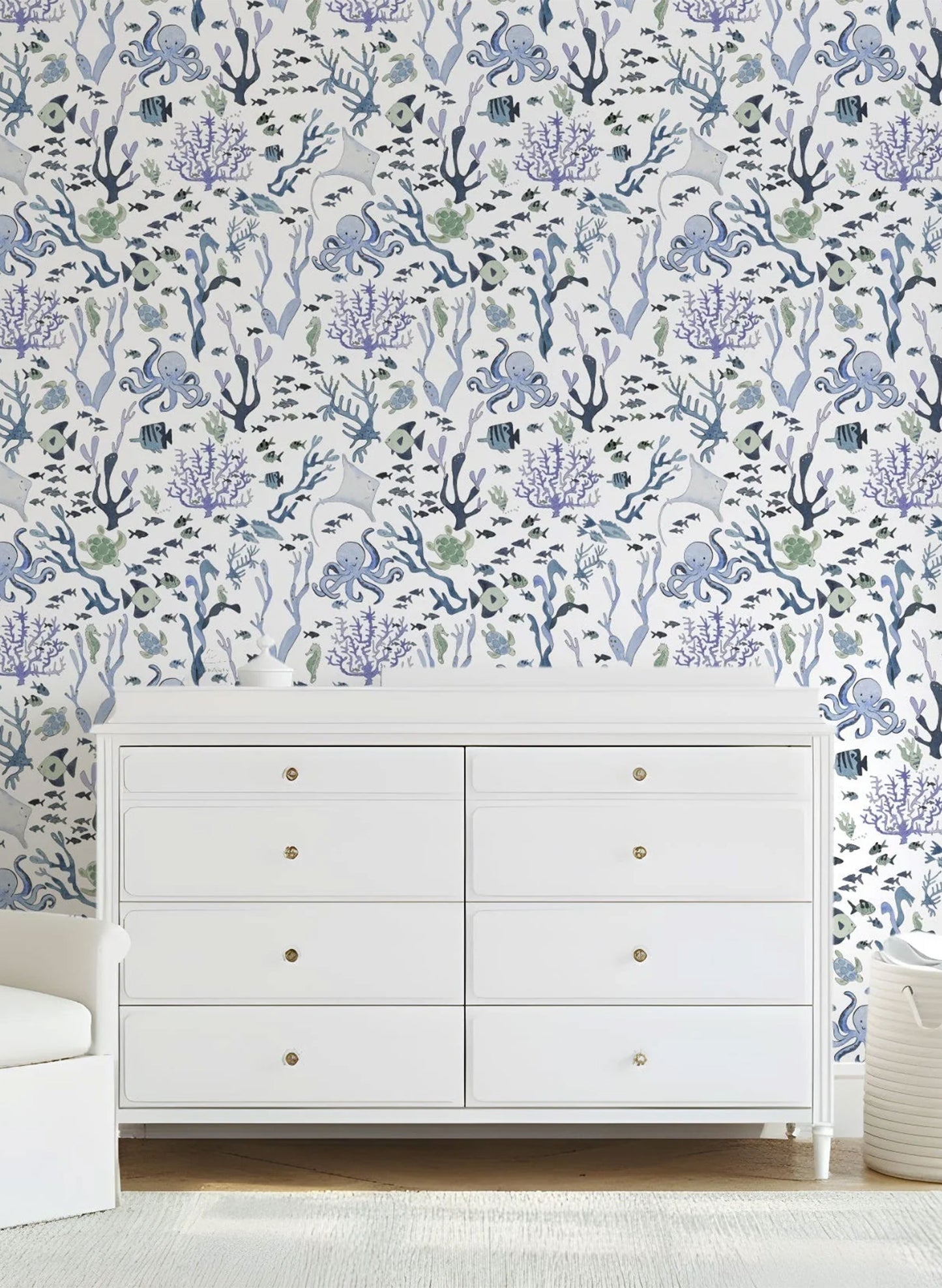 Coral Reef Wallpaper in White
