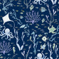 Coral Reef Wallpaper in Nautical Navy