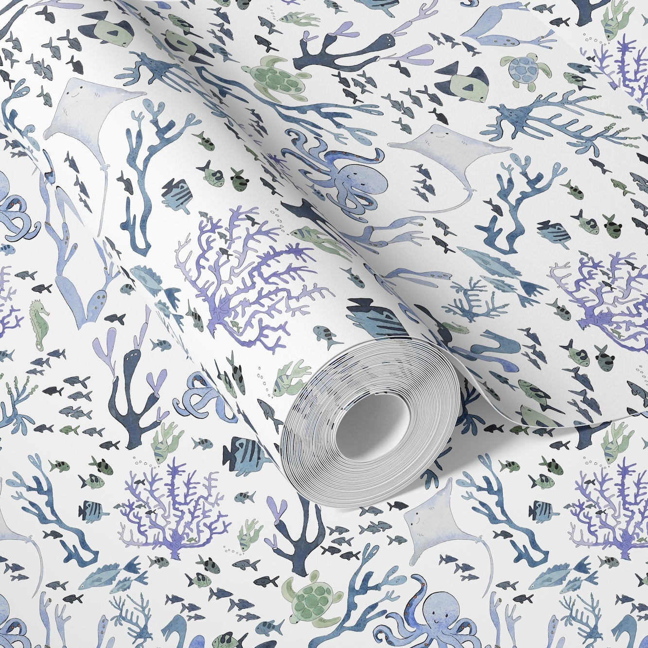 Coral Reef Wallpaper in White