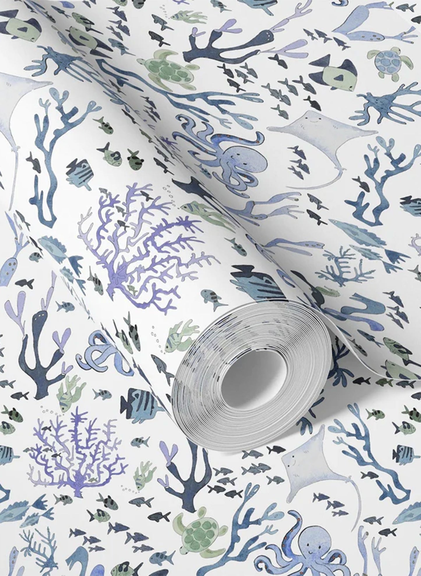 Coral Reef Wallpaper in White