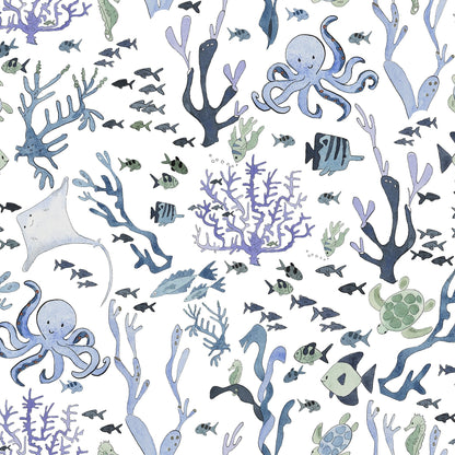 Coral Reef Wallpaper in White