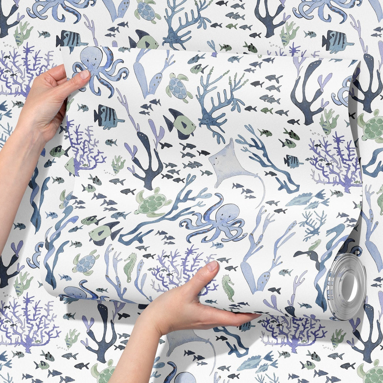 Coral Reef Wallpaper in White