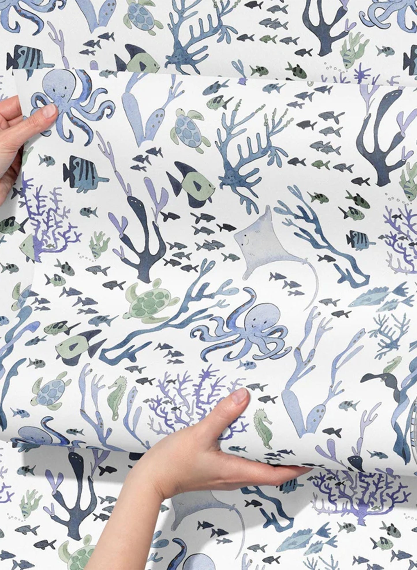 Coral Reef Wallpaper in White